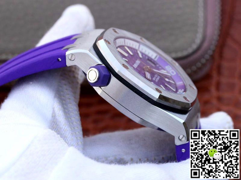 Audemars Piguet Royal Oak Offshore Diver 15710ST.OO.A077CA.01 1:1 Best Edition Replica Watch Swiss ETA3120 Superlumed Purple textured dial